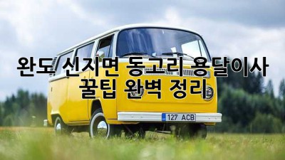 완도 신지면 동고리 용달이사 꿀팁 완벽 정리!