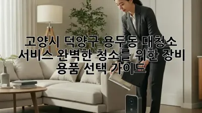 고양시 덕양구 용두동 대청소 서비스: 완벽한 청소를 위한 장비 & 용품 선택 가이드